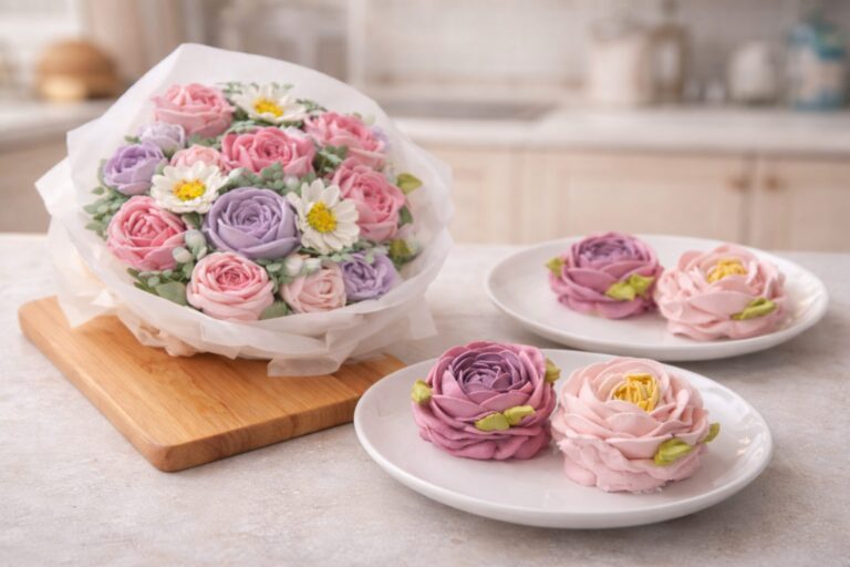 бузковий букет зефірних квітів