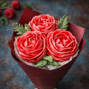 червоний букет із зефіру